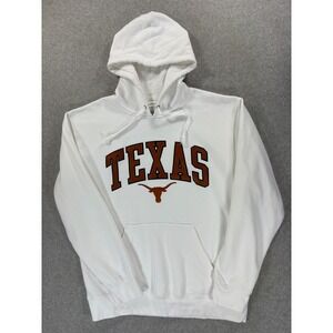 Texas Longhorns Stitched Logo Campus Hoodie Sweatshirt (Men's Large) White